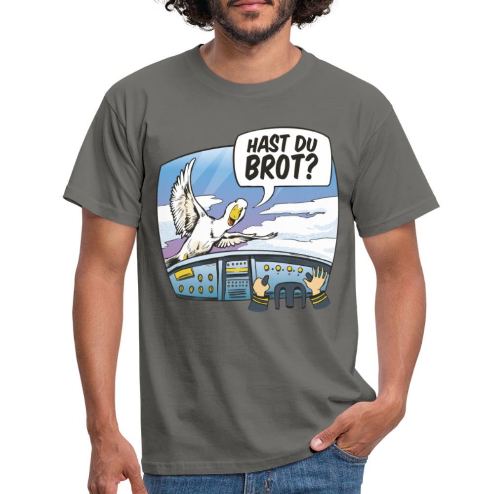 Pilot Ente Hast Du Brot Lustiges T-Shirt - graphite grey