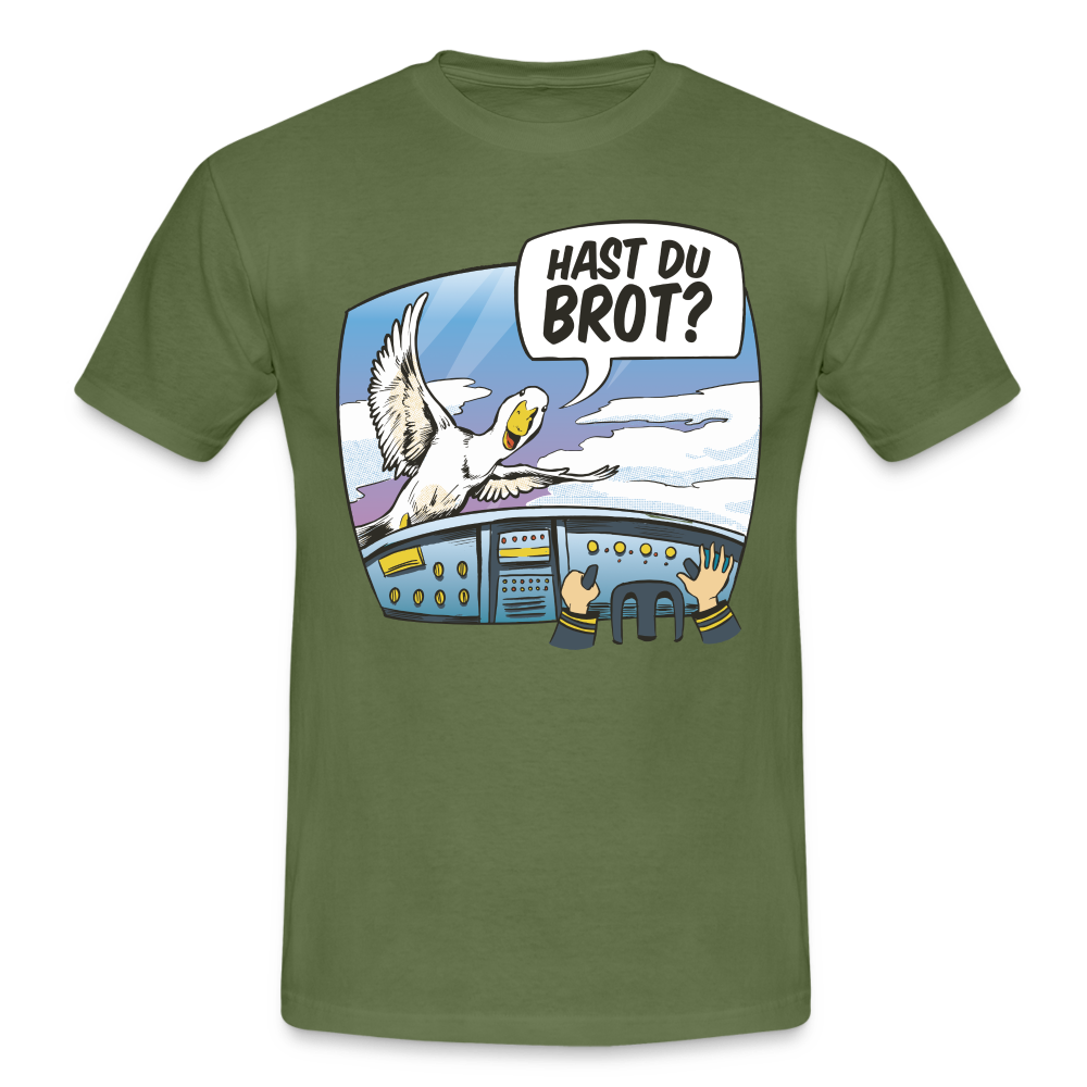 Pilot Ente Hast Du Brot Lustiges T-Shirt - military green