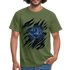 Lustige Katze zerrissenes Shirt Geschenk Katzen Liebhaber T-Shirt - military green