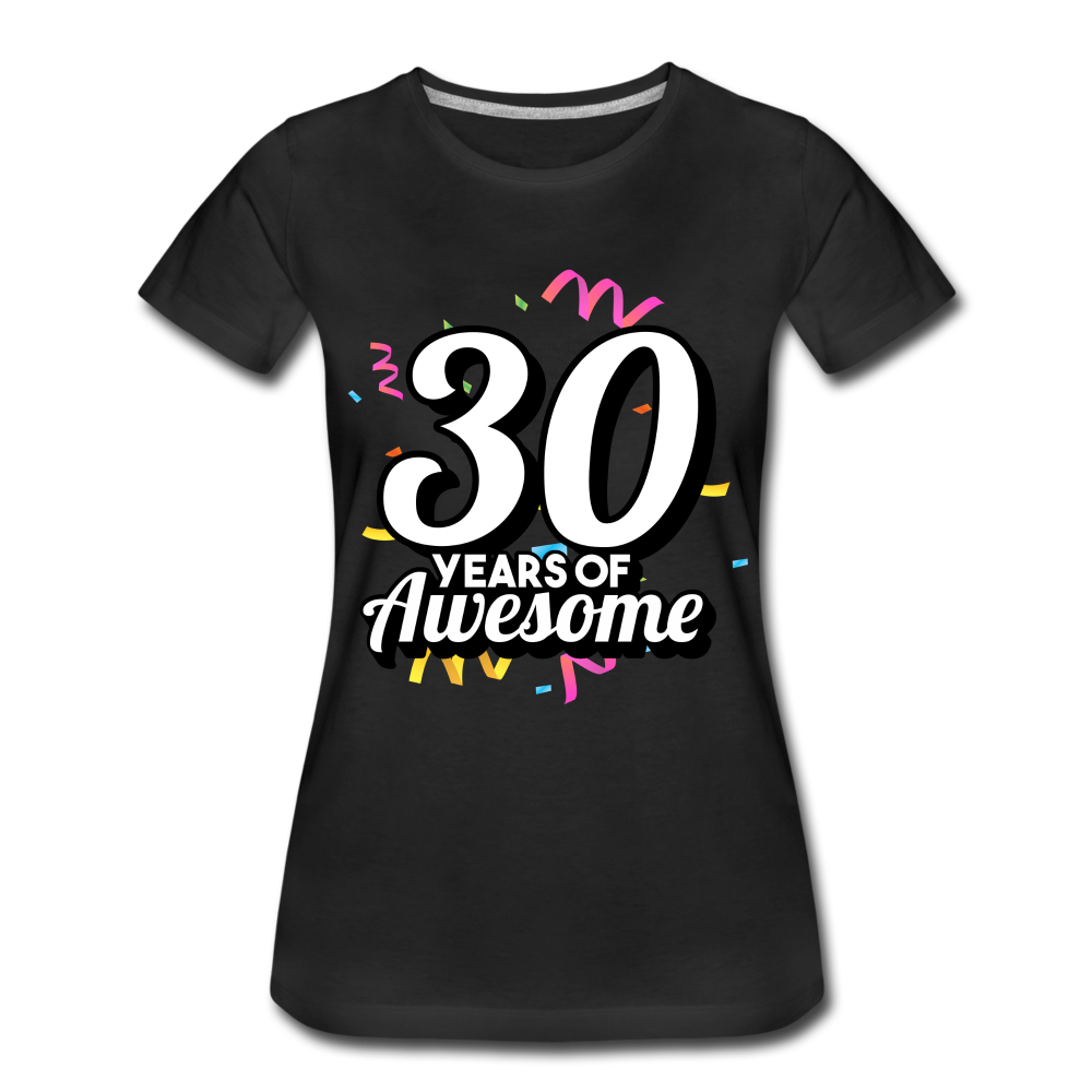 30. Mädels Geburtstag 30 Years of Awesome Geburtstags Geschenk Premium T-Shirt - black