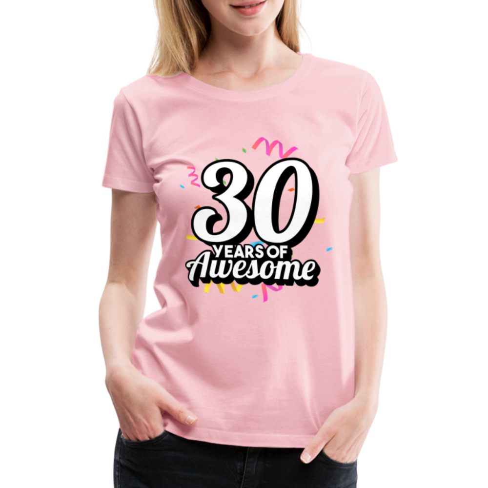 30. Mädels Geburtstag 30 Years of Awesome Geburtstags Geschenk Premium T-Shirt - rose shadow