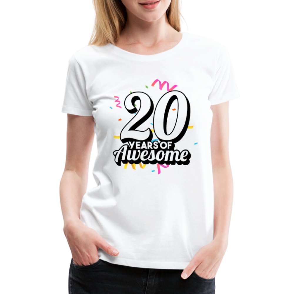 20. Mädels Geburtstag 20 Years of Awesome Geburtstags Geschenk Premium T-Shirt - white