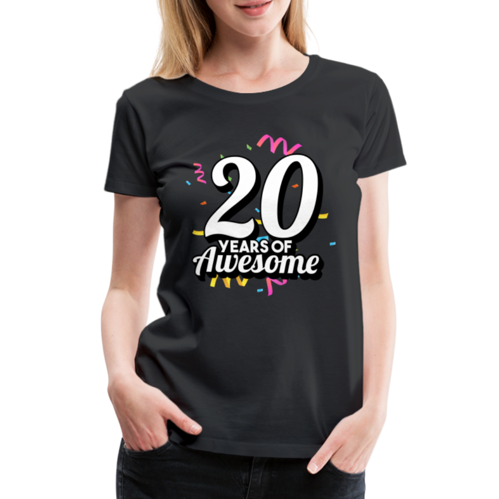 20. Mädels Geburtstag 20 Years of Awesome Geburtstags Geschenk Premium T-Shirt - black