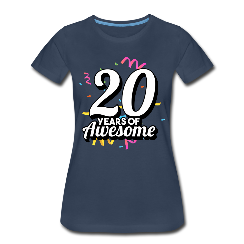 20. Mädels Geburtstag 20 Years of Awesome Geburtstags Geschenk Premium T-Shirt - navy