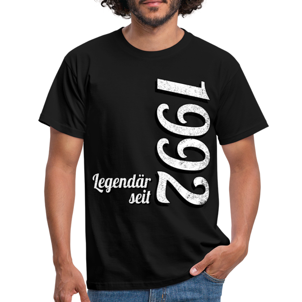 Geburtstags Geschenk Shirt Legendär seit 1992 T-Shirt - black