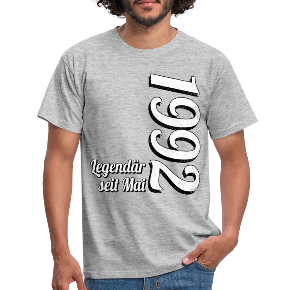Geburtstags Geschenk Shirt Legendär seit Mai 1992 T-Shirt - heather grey