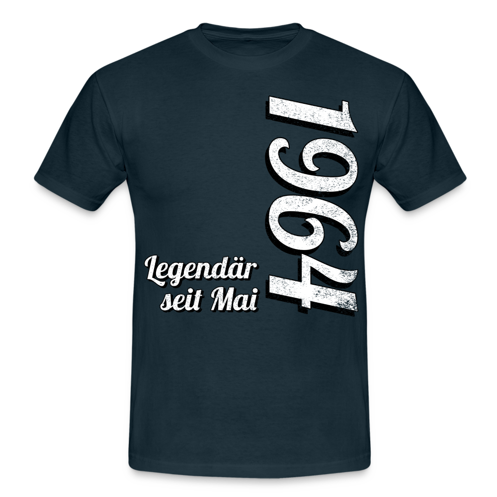 Geburtstags Geschenk Shirt Legendär seit Mai 1964 T-Shirt - navy