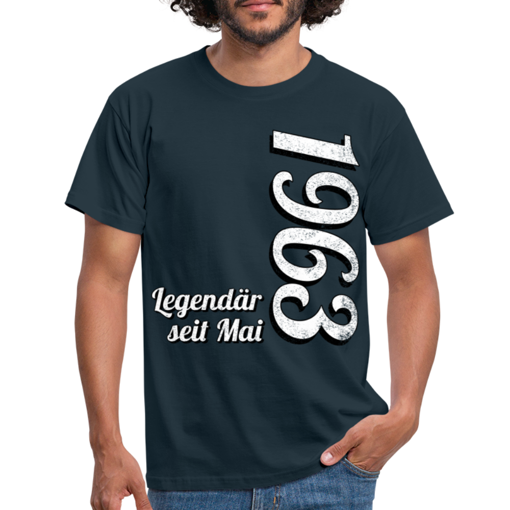 Geburtstags Geschenk Shirt Legendär seit Mai 1963 T-Shirt - navy