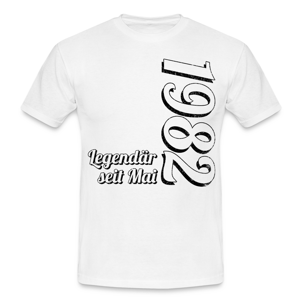 Geburtstags Geschenk Shirt Legendär seit Mai 1982 T-Shirt - white