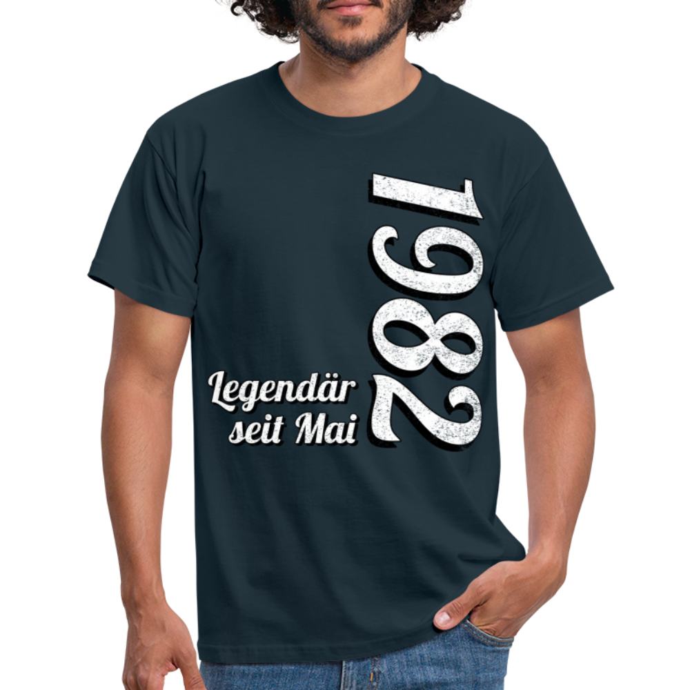 Geburtstags Geschenk Shirt Legendär seit Mai 1982 T-Shirt - navy