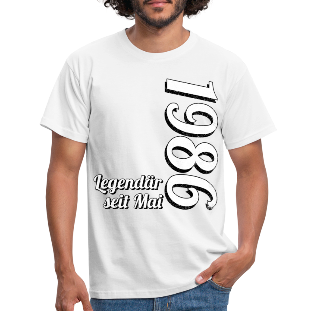 Geburtstags Geschenk Shirt Legendär seit Mai 1986 T-Shirt - white