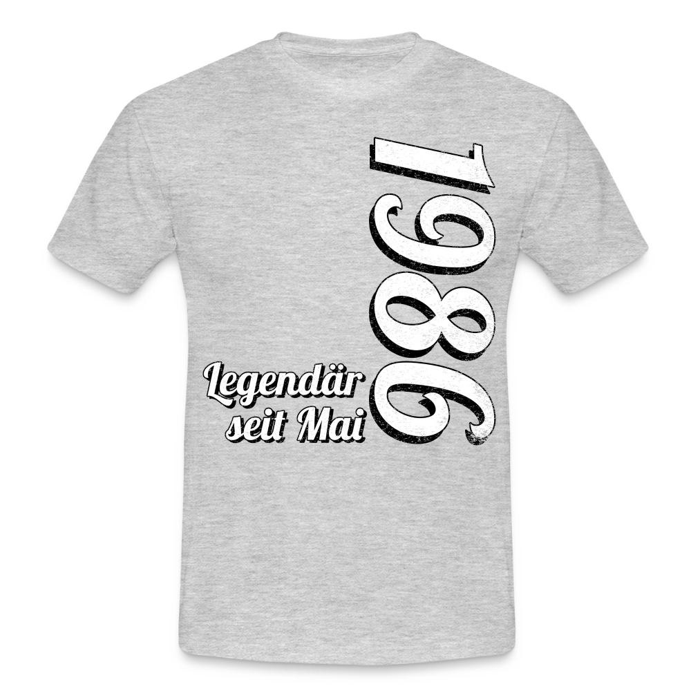 Geburtstags Geschenk Shirt Legendär seit Mai 1986 T-Shirt - heather grey