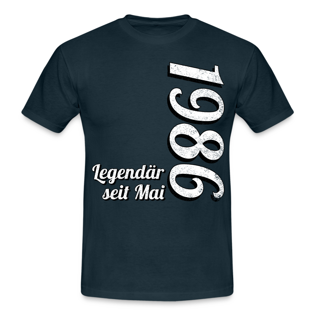 Geburtstags Geschenk Shirt Legendär seit Mai 1986 T-Shirt - navy