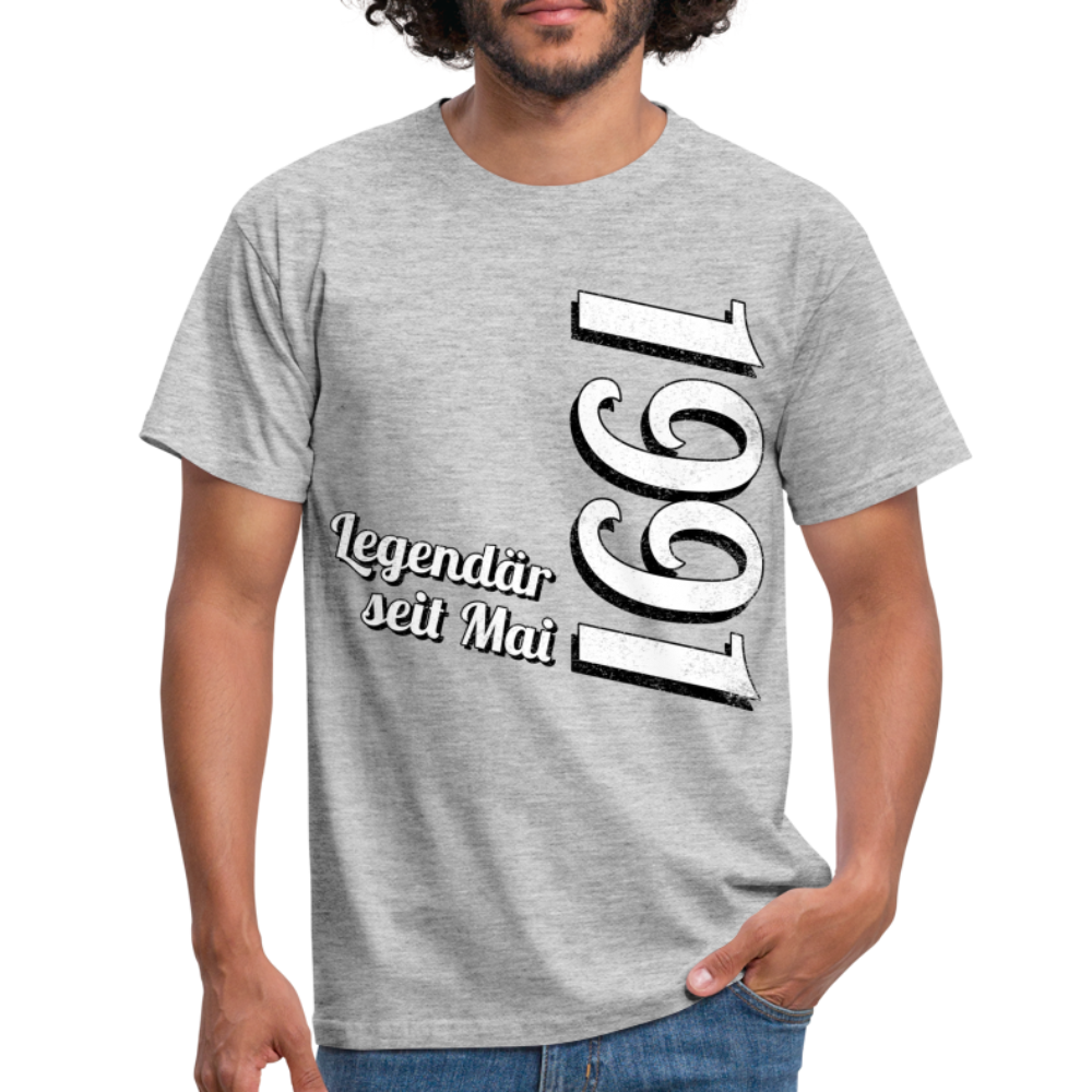 Geburtstags Geschenk Shirt Legendär seit Mai 1991 T-Shirt - heather grey