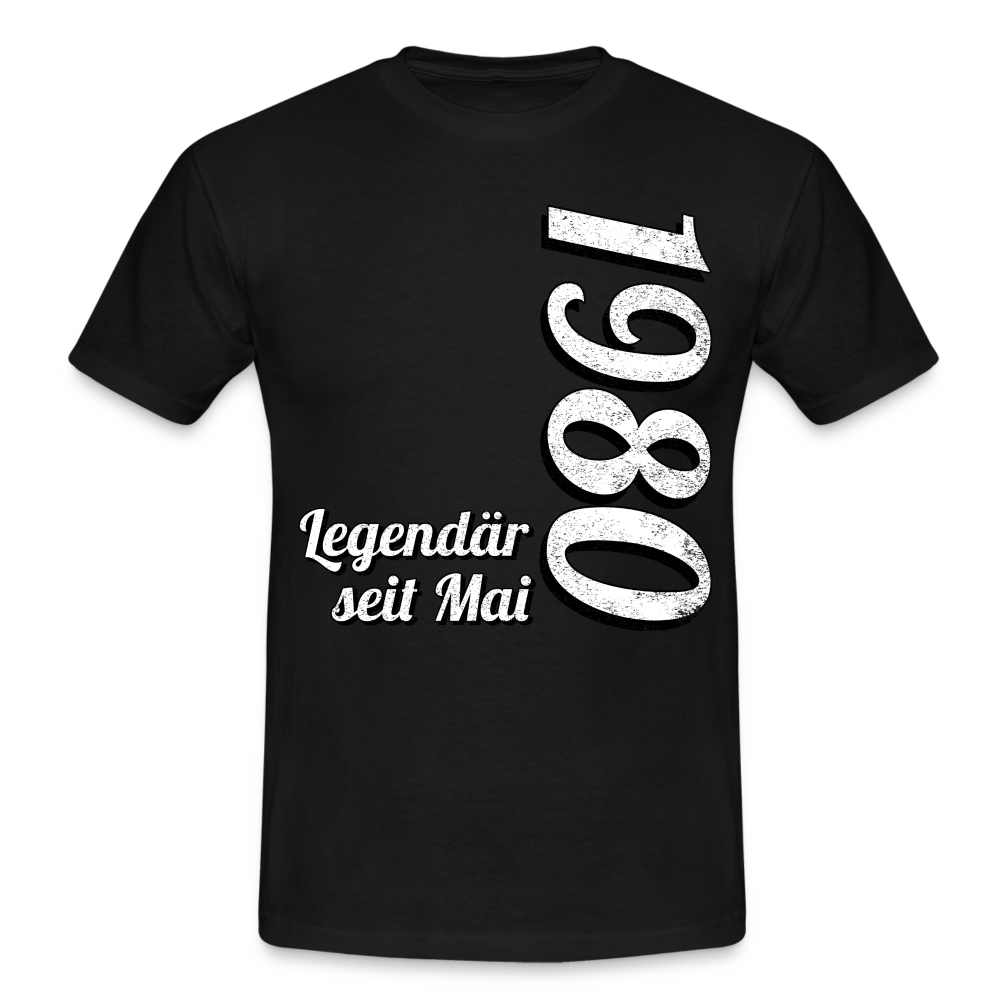 Geburtstags Geschenk Shirt Legendär seit Mai 1980 T-Shirt - black