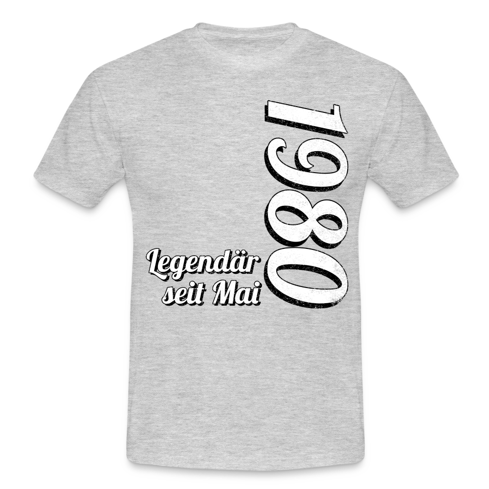 Geburtstags Geschenk Shirt Legendär seit Mai 1980 T-Shirt - heather grey