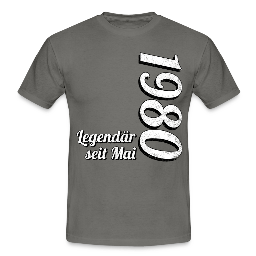 Geburtstags Geschenk Shirt Legendär seit Mai 1980 T-Shirt - graphite grey