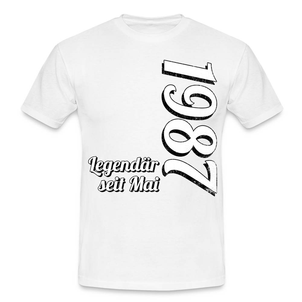 Geburtstags Geschenk Shirt Legendär seit Mai 1987 T-Shirt - white