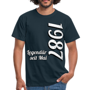 Geburtstags Geschenk Shirt Legendär seit Mai 1987 T-Shirt - navy