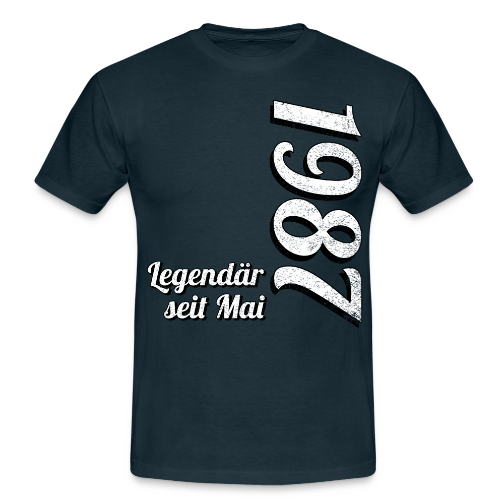 Geburtstags Geschenk Shirt Legendär seit Mai 1987 T-Shirt - navy