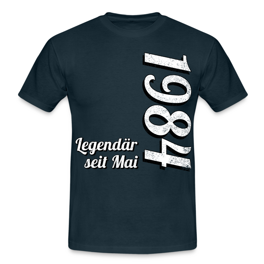 Geburtstags Geschenk Shirt Legendär seit Mai 1984 T-Shirt - navy