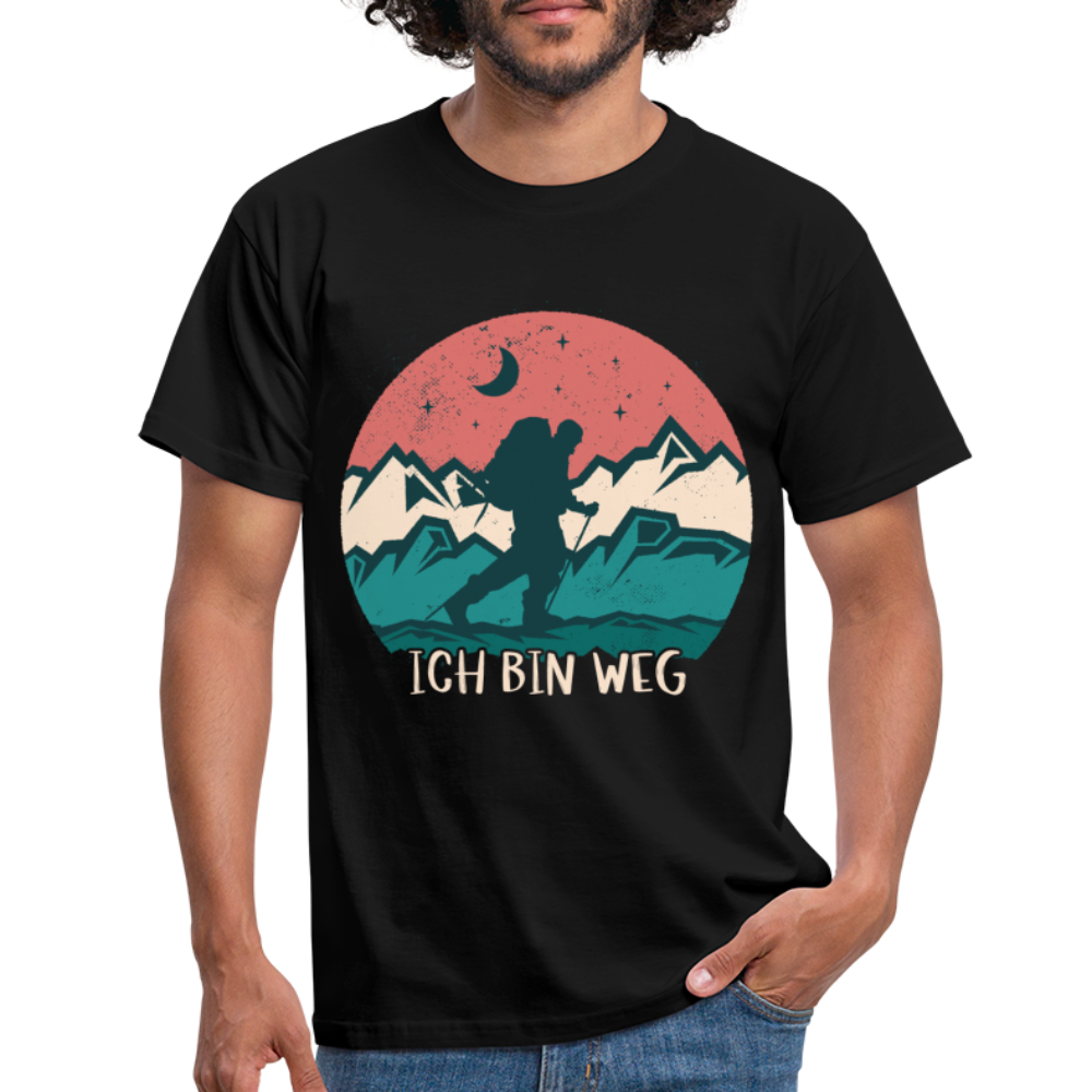 Wander Shirt Berge Wandern Natur Ich bin weg Geschenk Idee T-Shirt - black