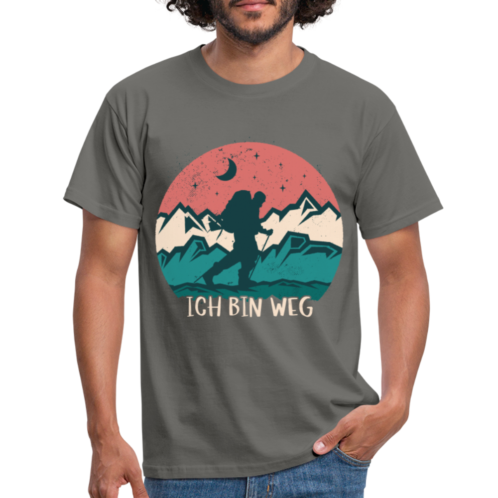 Wander Shirt Berge Wandern Natur Ich bin weg Geschenk Idee T-Shirt - graphite grey