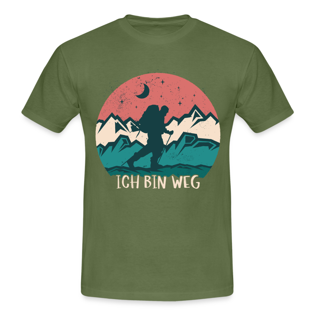 Wander Shirt Berge Wandern Natur Ich bin weg Geschenk Idee T-Shirt - military green