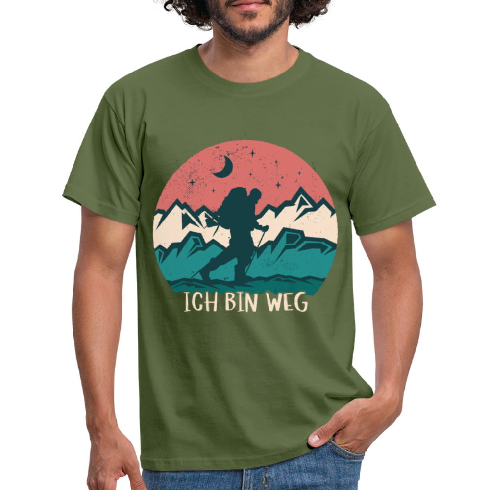 Wander Shirt Berge Wandern Natur Ich bin weg Geschenk Idee T-Shirt - military green