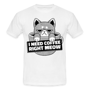 Kaffee Trinker Katze - Brauche jetzt Kaffee lustiges T-Shirt - white