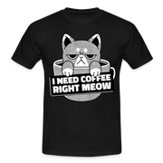 Kaffee Trinker Katze - Brauche jetzt Kaffee lustiges T-Shirt - black