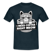 Kaffee Trinker Katze - Brauche jetzt Kaffee lustiges T-Shirt - navy