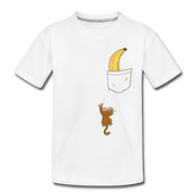 Lustiger Affe Klettert am Shirt hoch Lustiges Kinder Premium T-Shirt - white
