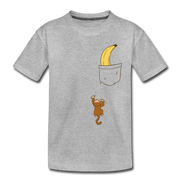 Lustiger Affe Klettert am Shirt hoch Lustiges Kinder Premium T-Shirt - heather grey