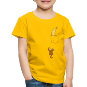 Lustiger Affe Klettert am Shirt hoch Lustiges Kinder Premium T-Shirt - sun yellow