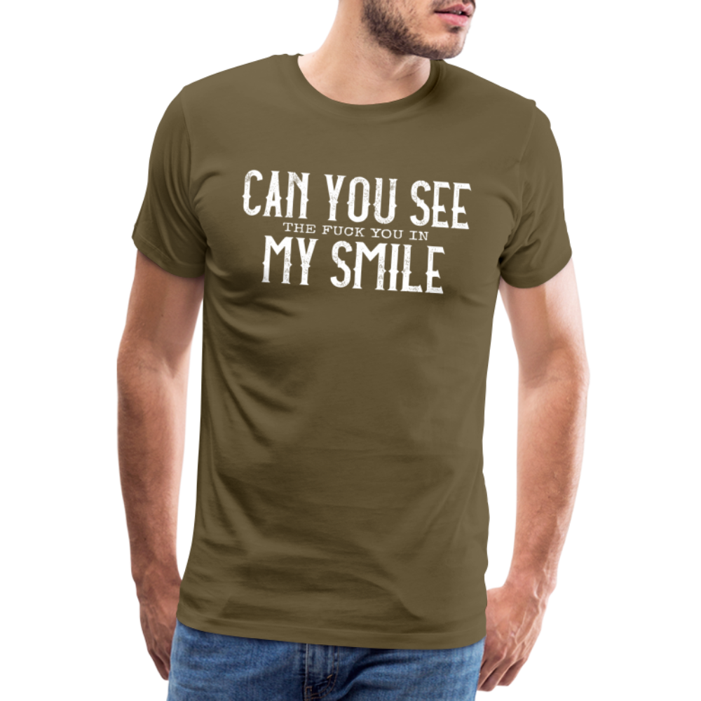Sarkasmus Can You See The F**k You In My Smile Lustiges T-Shirt - khaki