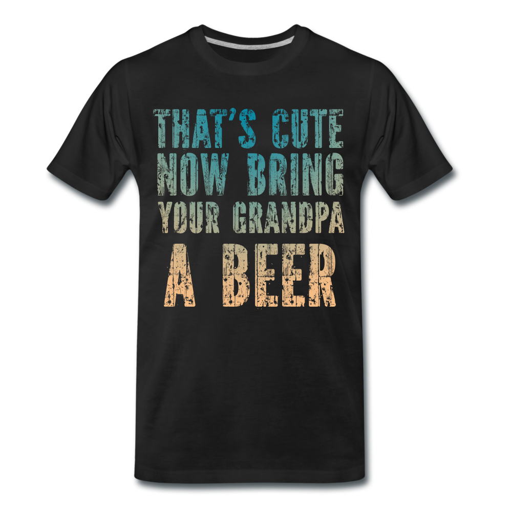 Dem Opa ein Bier bringen Lustiges T-Shirt - black