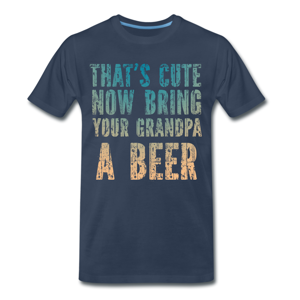 Dem Opa ein Bier bringen Lustiges T-Shirt - navy