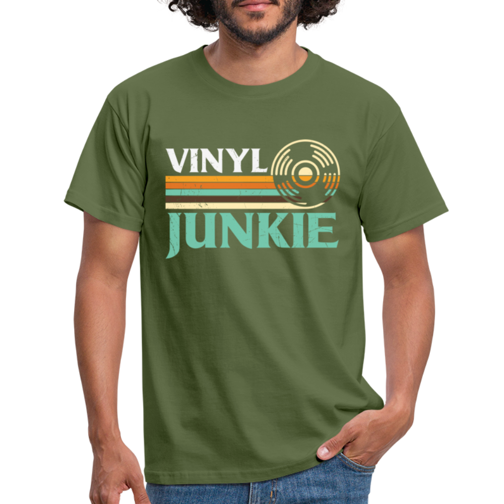 Schallplatten Fan Vinyl Vintage Retro Style T-Shirt - military green