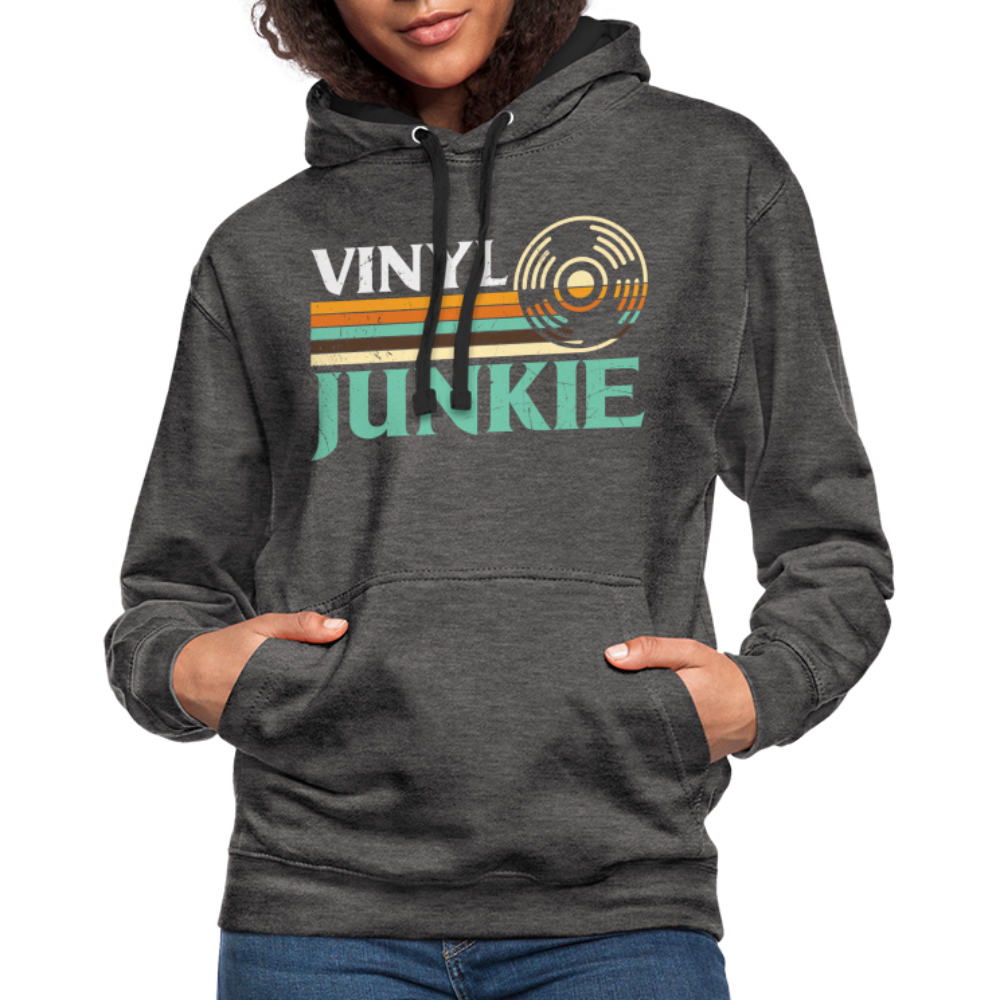 Schallplatten Fan Vinyl Vintage Retro Style Hoodie - charcoal/black