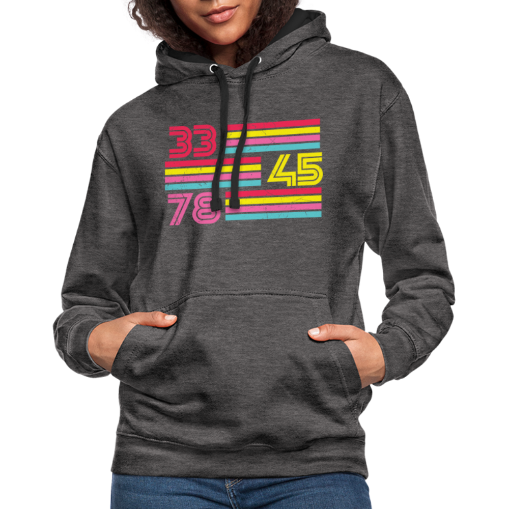 Schallplatten Fan Vinyl 33 45 78 Vintage Retro Style Hoodie - charcoal/black