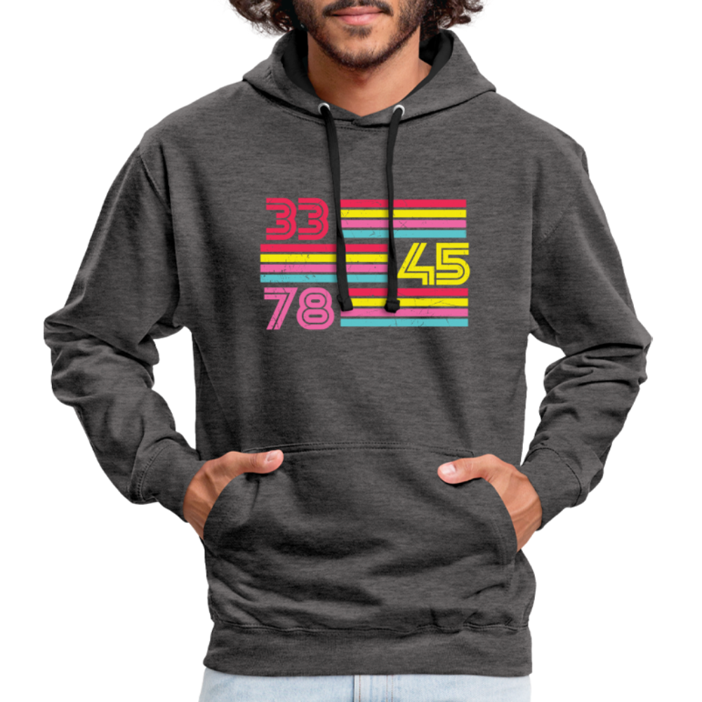 Schallplatten Fan Vinyl 33 45 78 Vintage Retro Style Hoodie - charcoal/black