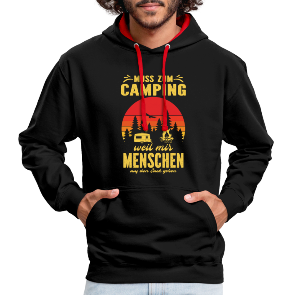 Camping Pullover Wohnmobil Camper Lustiger Hoodie - black/red