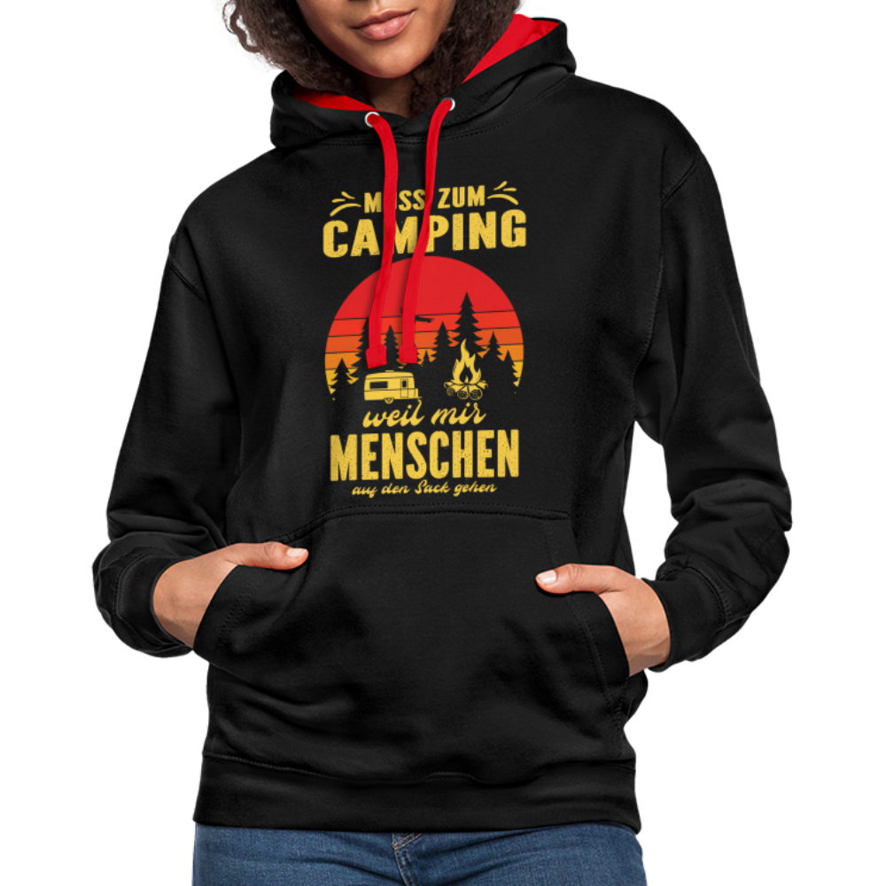 Camping Pullover Wohnmobil Camper Lustiger Hoodie - black/red