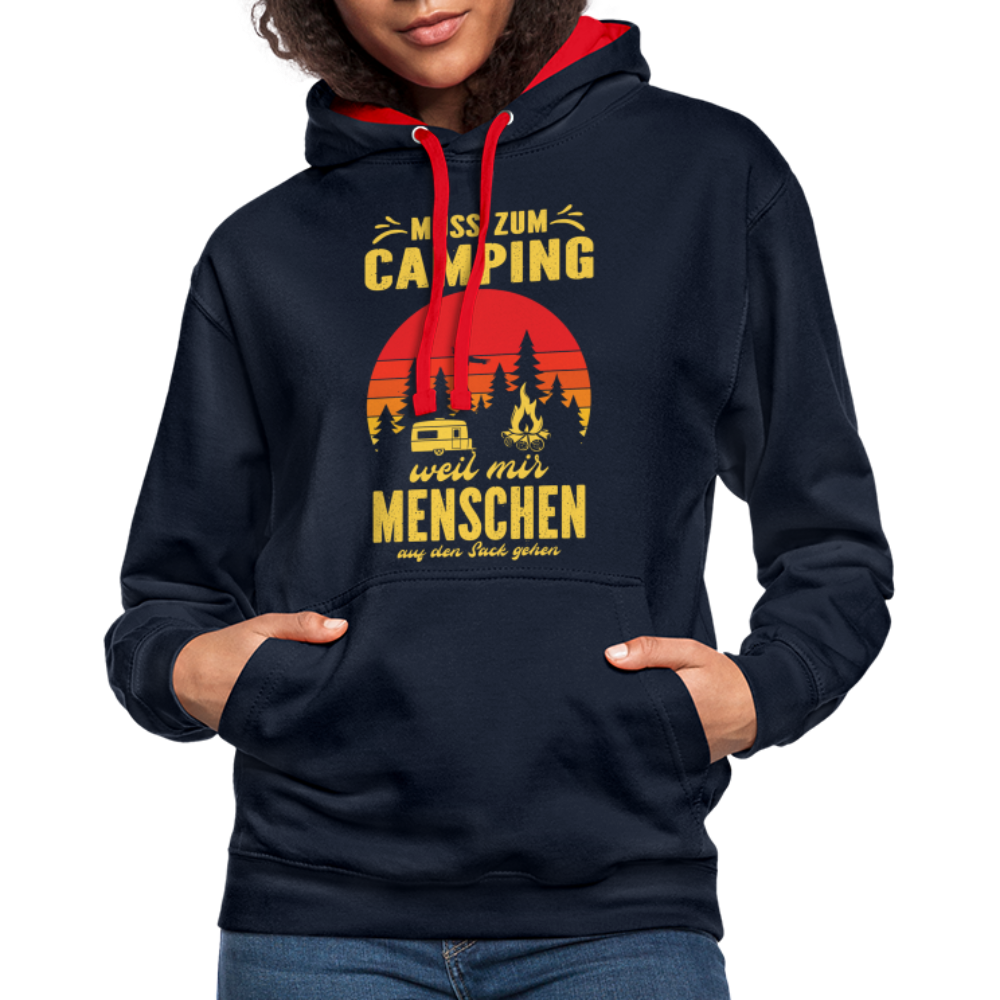 Camping Pullover Wohnmobil Camper Lustiger Hoodie - navy/red