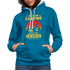 Camping Pullover Wohnmobil Camper Lustiger Hoodie - peacock blue/heather grey