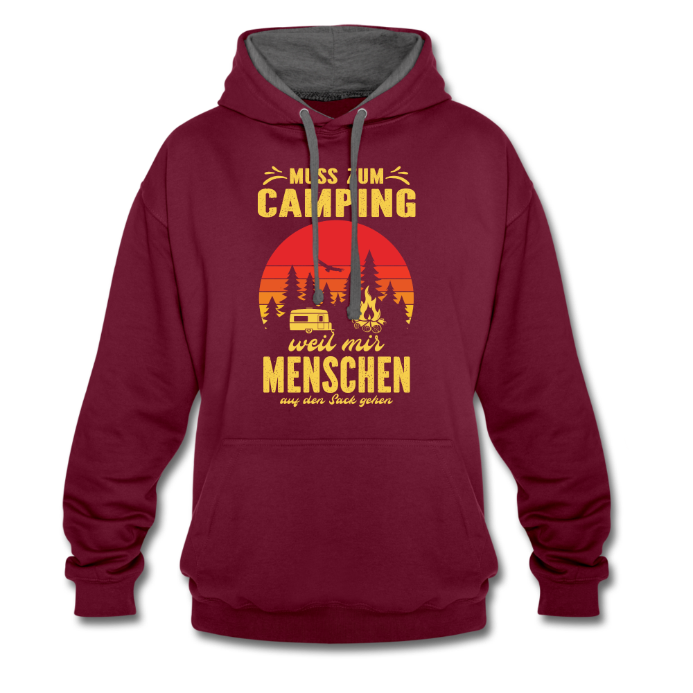 Camping Pullover Wohnmobil Camper Lustiger Hoodie - burgundy/charcoal