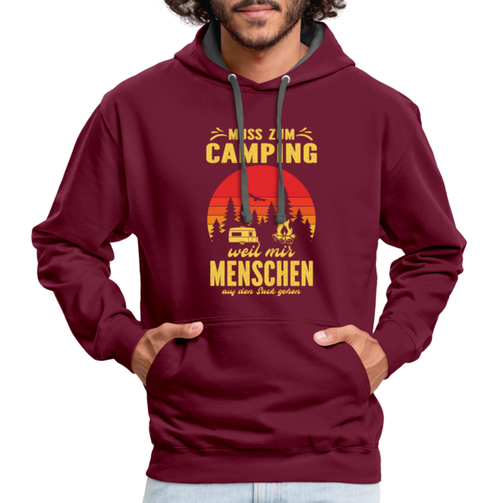 Camping Pullover Wohnmobil Camper Lustiger Hoodie - burgundy/charcoal