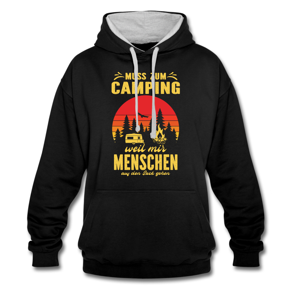 Camping Pullover Wohnmobil Camper Lustiger Hoodie - black/heather grey