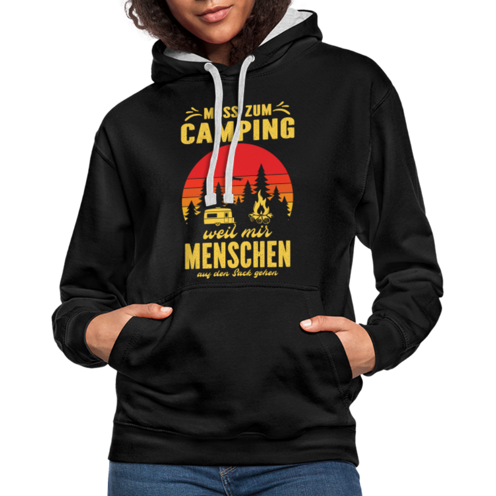 Camping Pullover Wohnmobil Camper Lustiger Hoodie - black/heather grey